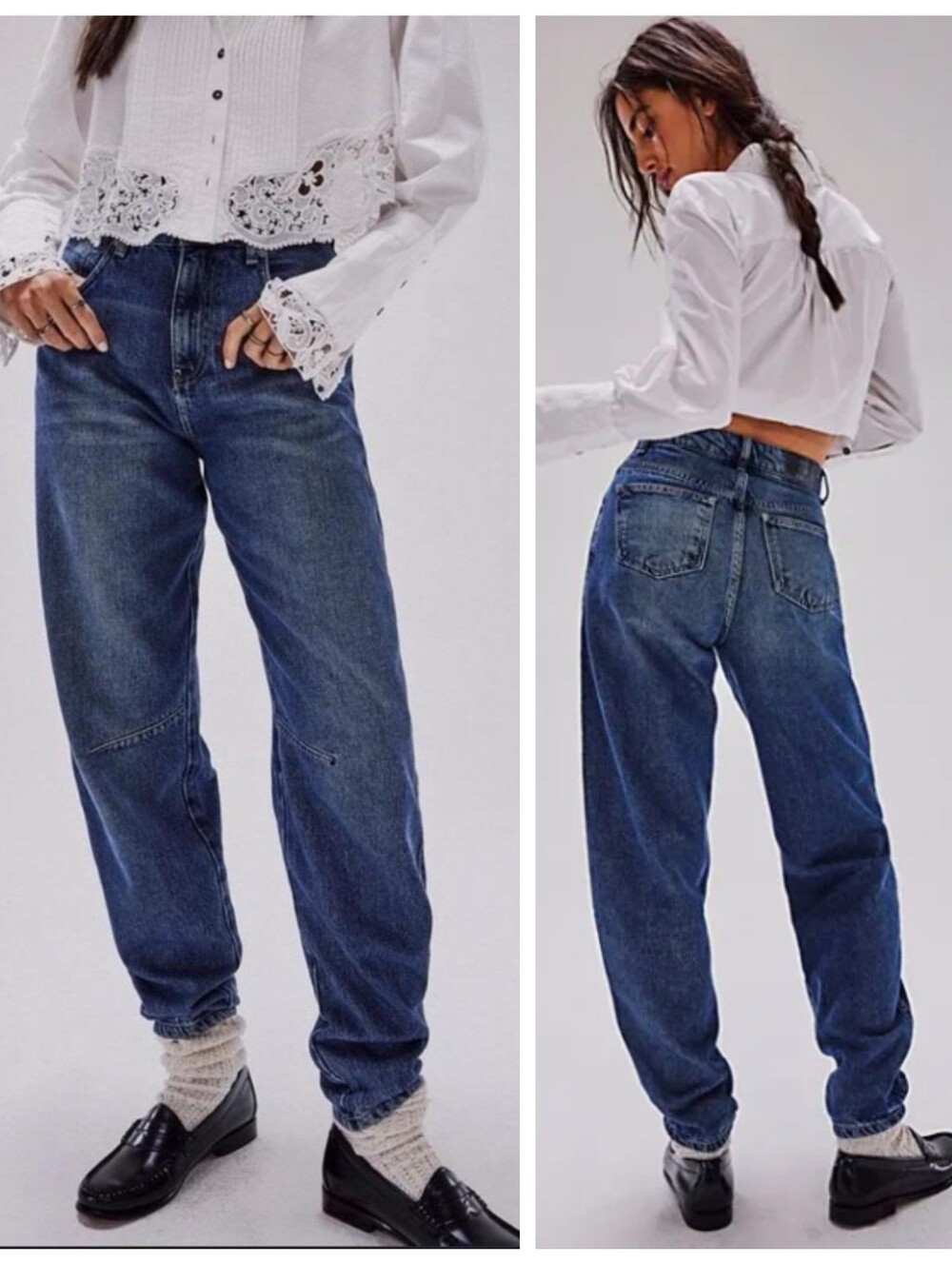 Free People We The Free Augusta High Rise Sim Barrel Jeans Women's 30 Relaxed